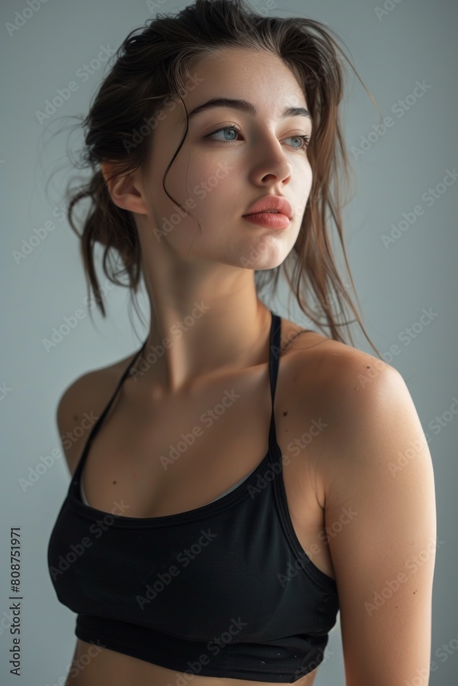 Woman Posing in Sports Bra Top Woman Posing in Sports Bra Top