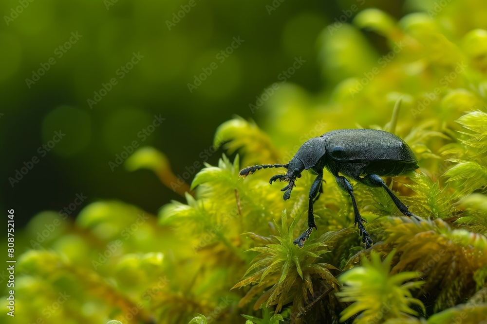 Beetle moss nature insect. Wild bug. Generate Ai Beetle moss nature insect. Wild bug. Generate Ai