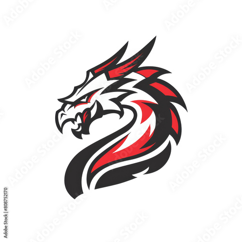 Wallpaper Mural Stylized dragon emblem in red and black Torontodigital.ca