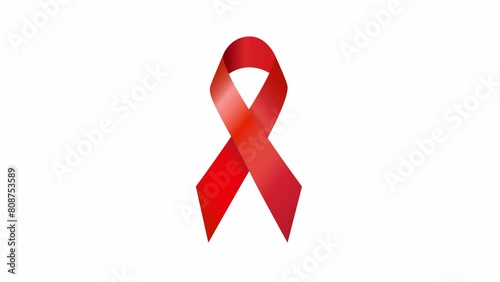 AIDS Awareness Ribbon. Transparent background with alpha channel
