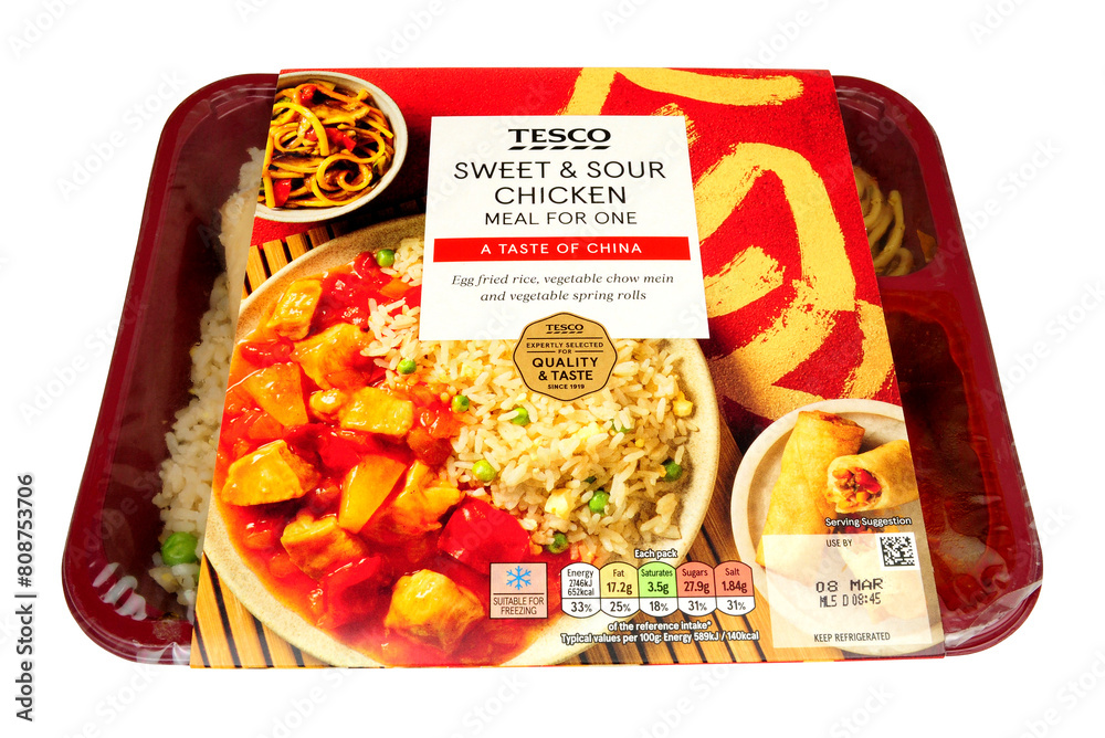 Tesco sweet and sour chicken meal for one with egg fried rice