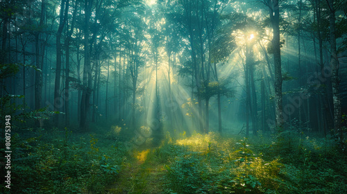 Mystical Morning  Enchanted Forest Bathed in Mist