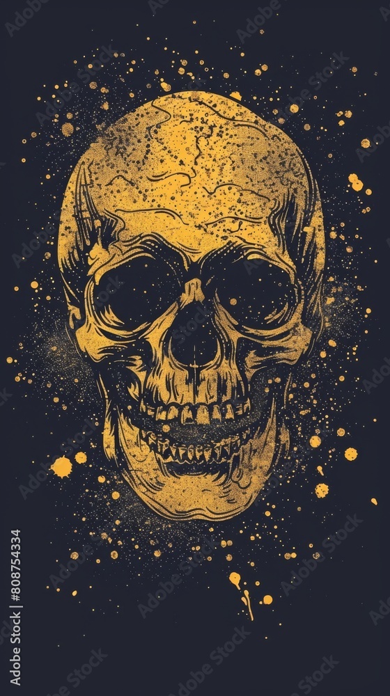 Creative art illustration of a skull head design Creative art illustration of a skull head design