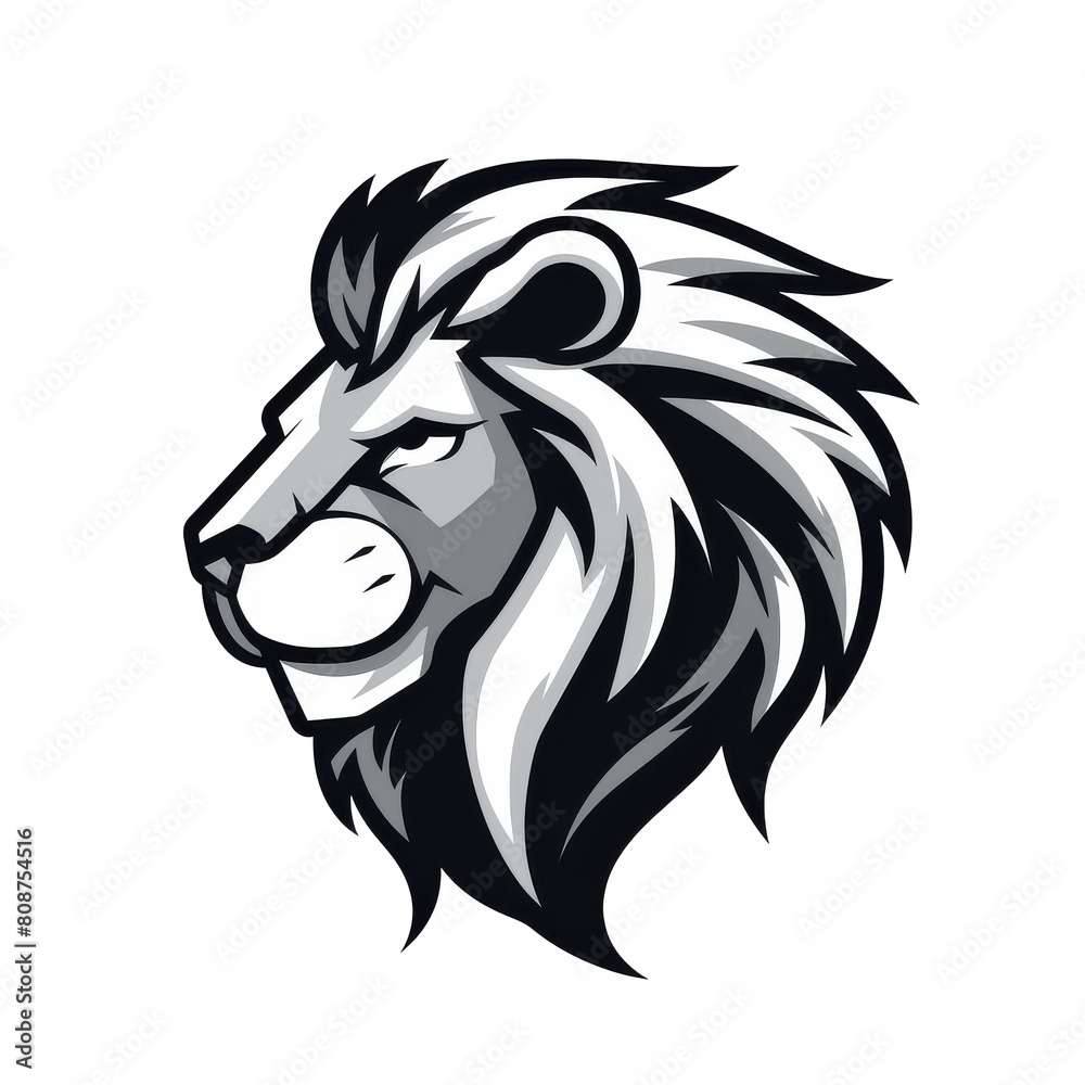 Stylized lion head logo with a fierce expression