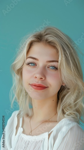 Blue-eyed Woman With Blonde Hair