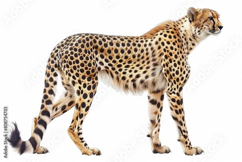 cheetah isolated on white background majestic feline predator digital painting