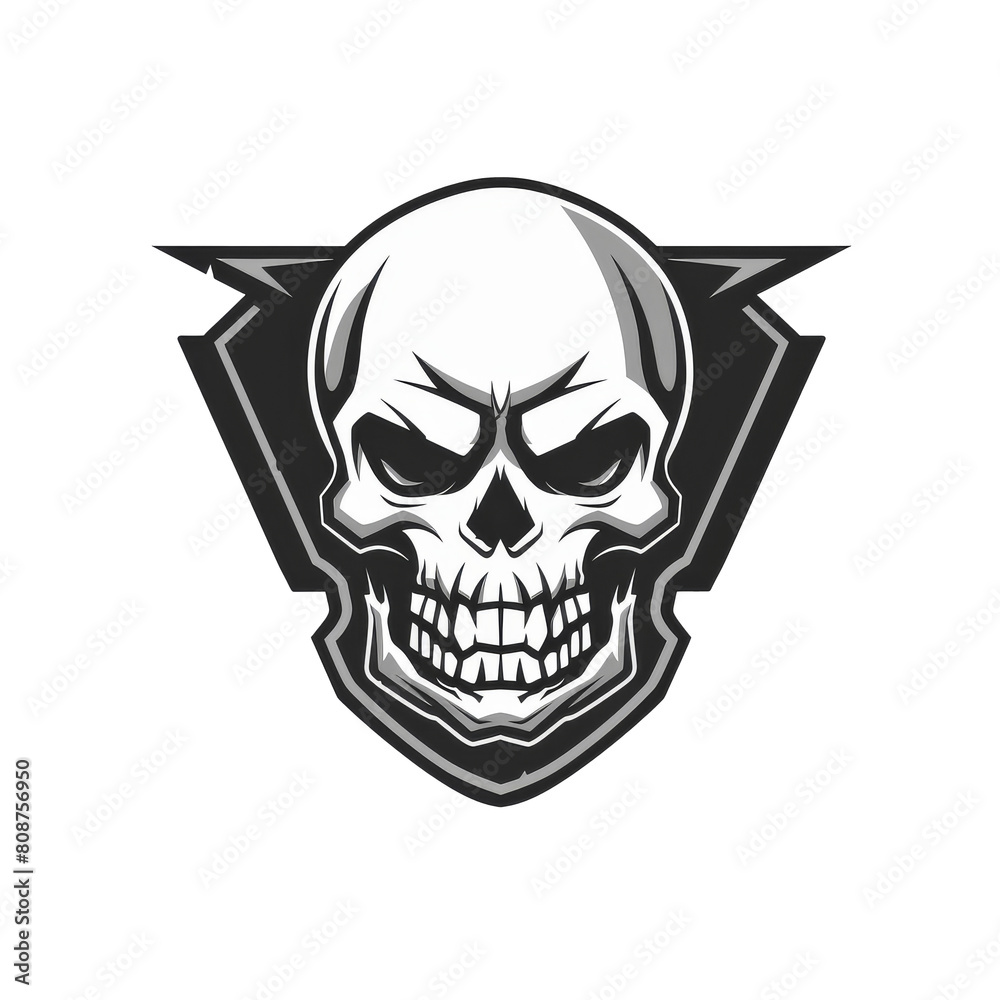 Stylized skull emblem with a fierce look