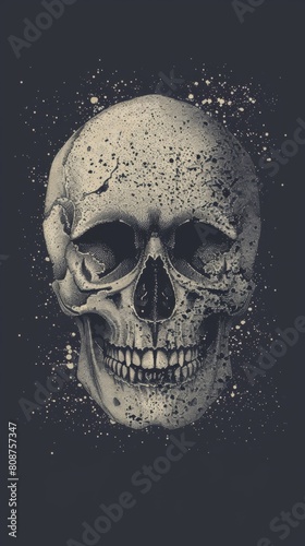 Creative art illustration of a skull head design © Arisctur