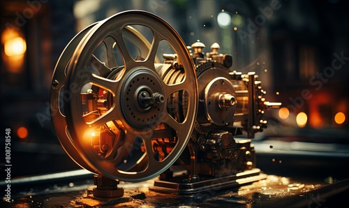 Close Up of Vintage Movie Projector