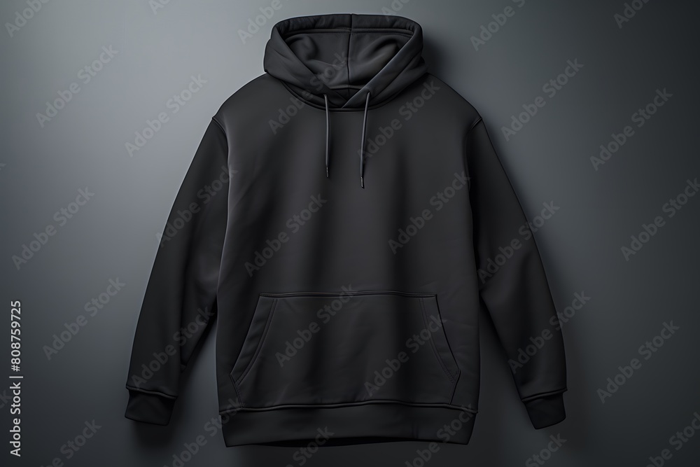 Black jacket for men, blank template for graphic design front and back view
