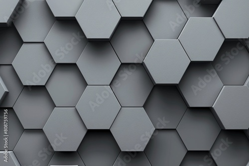 Gray Hexagonal Background With Numerous Tiles