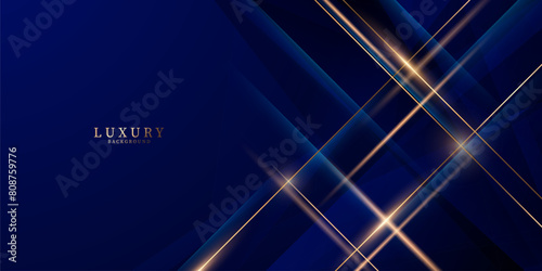 blue abstract background with luxury golden elements vector illustration