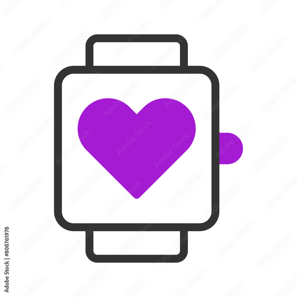 Smartwatch icon duotone purple black sport symbol illustration. Smartwatch icon duotone purple black sport symbol illustration.