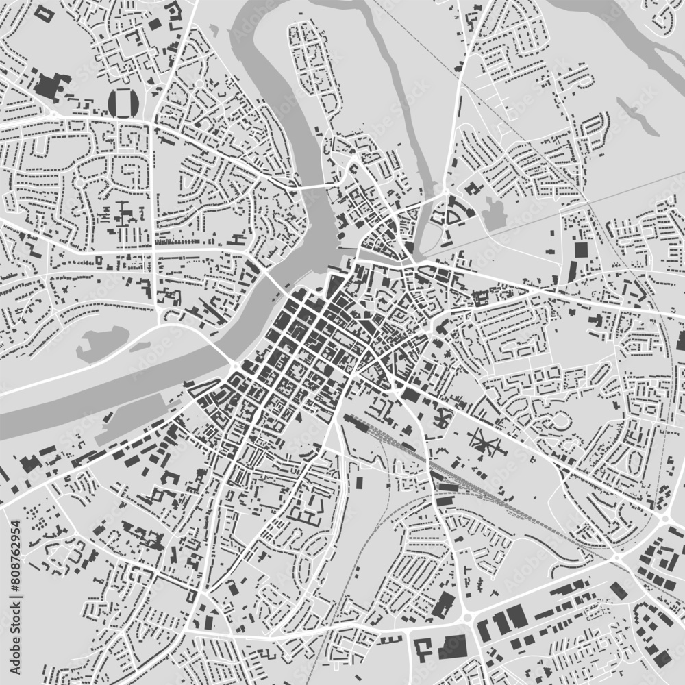 Limerick map, Ireland. Grayscale city map, vector streetmap. Limerick map, Ireland. Grayscale city map, vector streetmap.