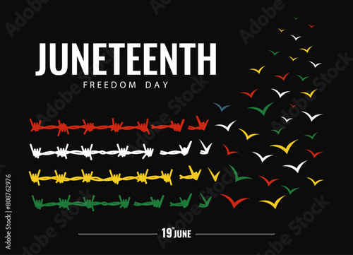 Juneteenth Freedom Day. Celebration banner. Vector Illustration.
 photo