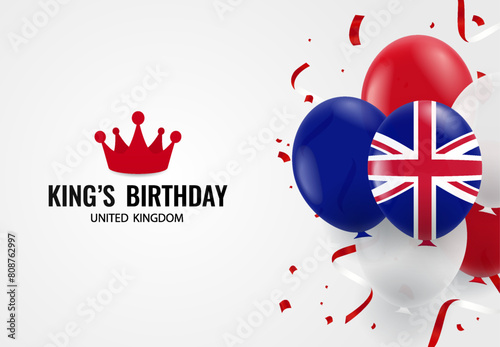 King's Birthday in United Kingdom. Vector illustration.
