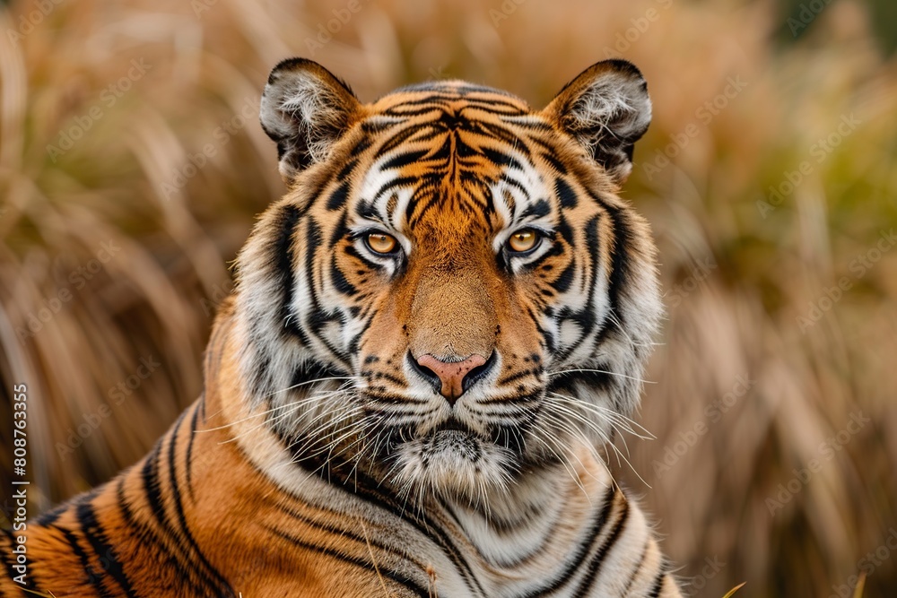 Obraz premium Close Up of a Tigers Face