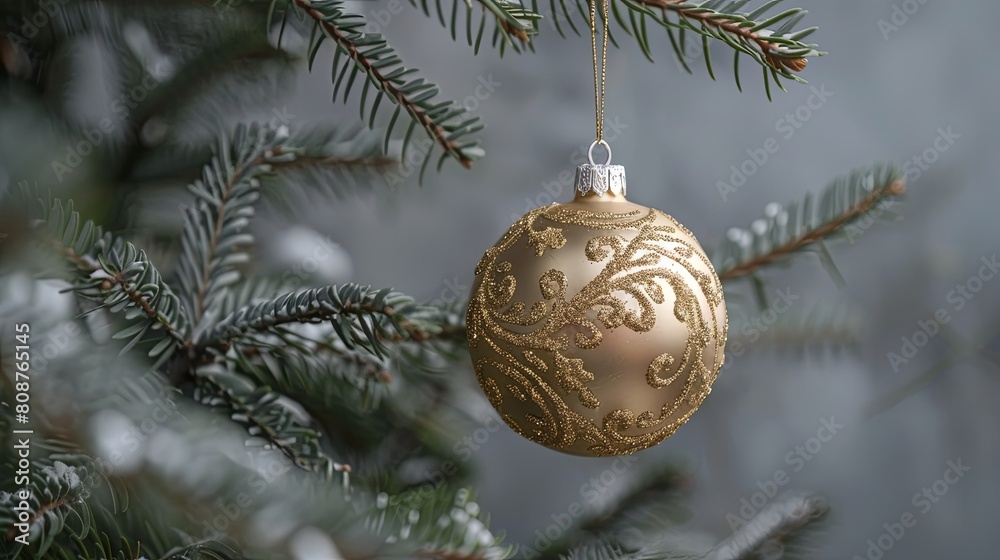 Golden Splendor: Lustrous Christmas Ornaments