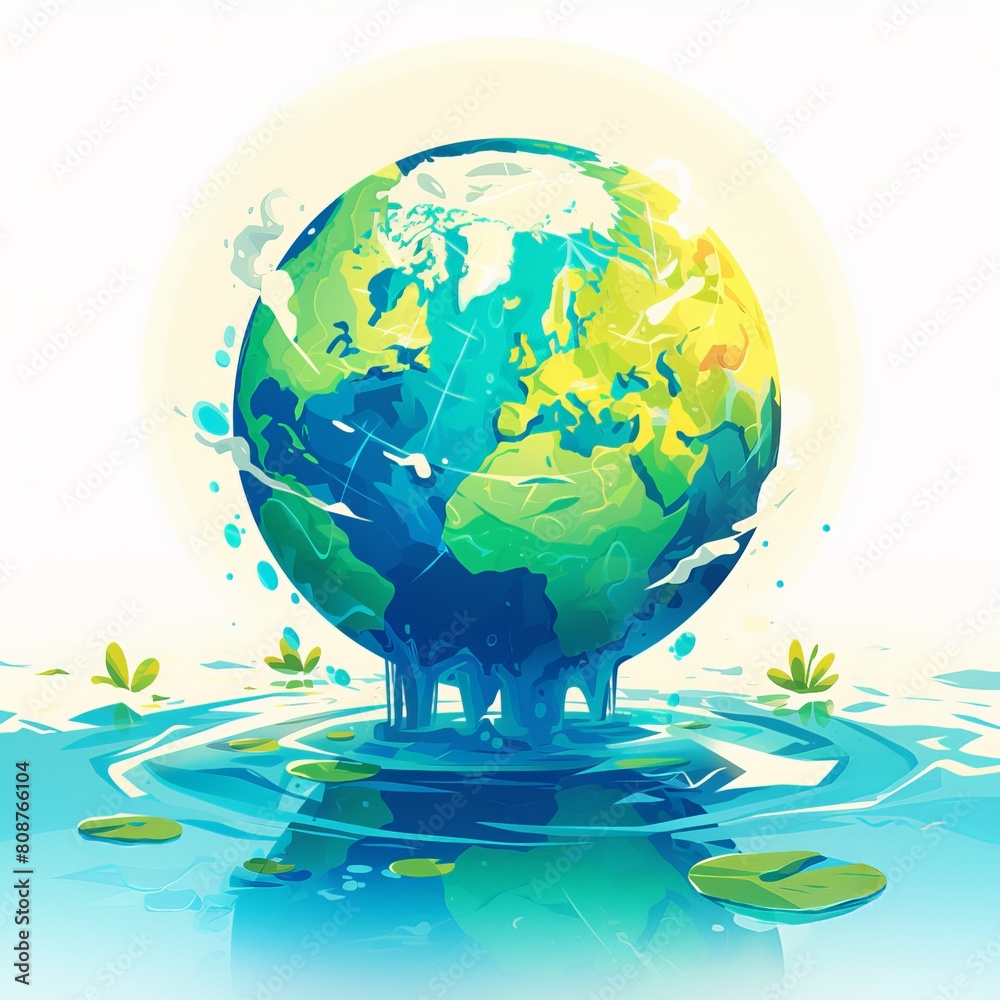 Naklejka premium Water is the source of life. We need to protect it.