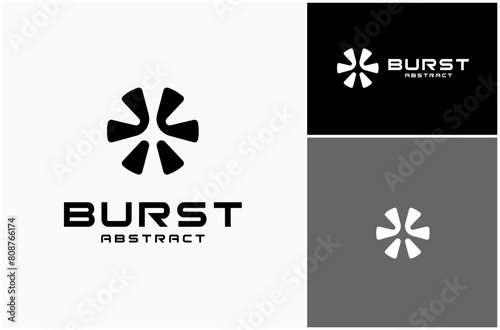 Abstract Burst Blast Explosion Light Spark Firework Simple Modern Vector Logo Design Illustration