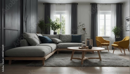 Home interior design of modern living room