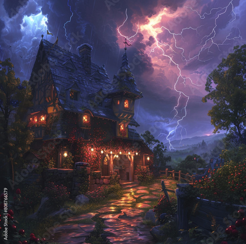 lightning elemental. background strawberry tavern