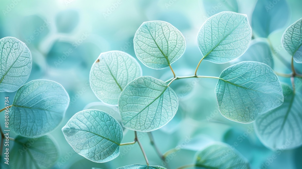 Delicate Skeleton Leaves Close-up, Soft Blue and Light Green Tones, Natural Texture in High Definition, Static Composition with Blurred Foreground Delicate Skeleton Leaves Close-up, Soft Blue and Light Green Tones, Natural Texture in High Definition, Static Composition with Blurred Foreground