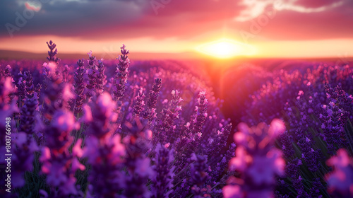 Lavender Dawn  A Field Awakens with Purple Hues