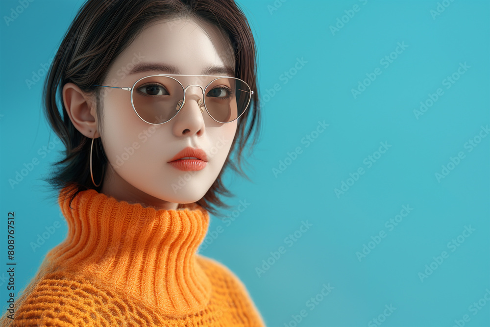 portrait of a Korean fashion model with Korean street fashion portrait of a Korean fashion model with Korean street fashion