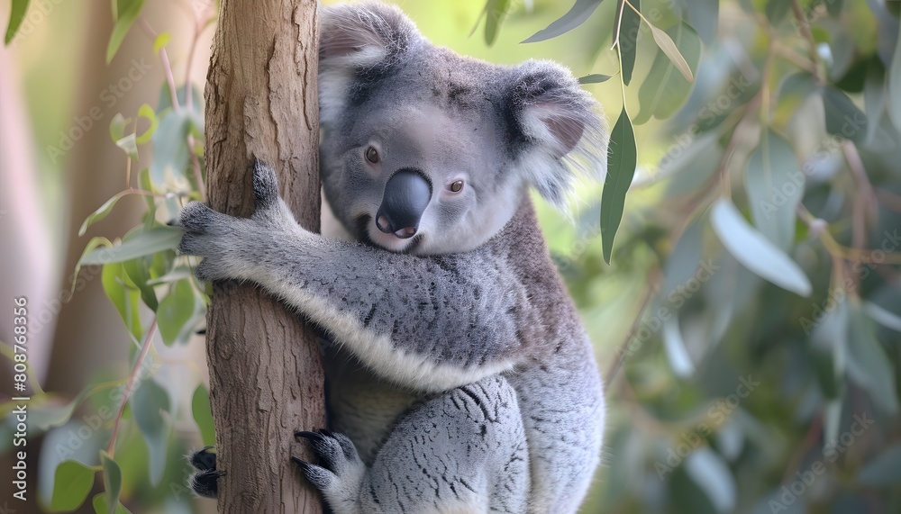 Obraz premium Koala Relaxing on Tree Branch