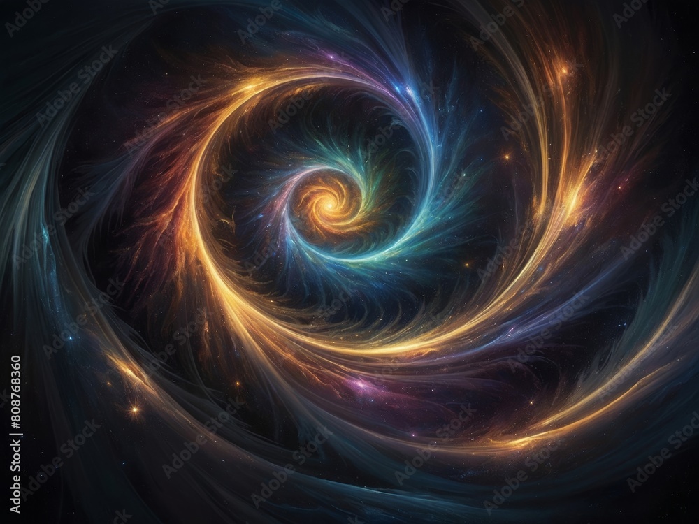 A Swirling Ethereal Vortex Suspended inCosmic Void Artistic Image