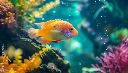 Brightly Colored Fish in Vibrant Aquarium