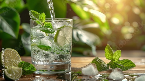 Cocktail with mint and lime