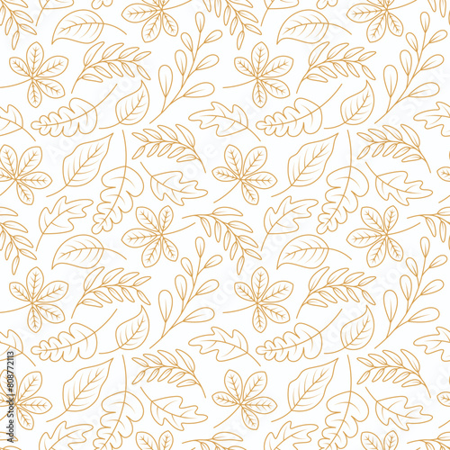 Wallpaper Mural Seamless pattern with leaves creeper. Endless natural illustration Torontodigital.ca