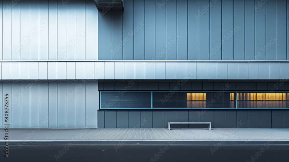 Modern minimalist building facade with award concept Modern minimalist building facade with award concept