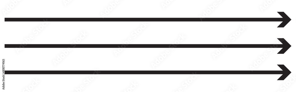 Horizontal dual thin long straight double ended arrow. Contour isolated vector image on white background. Horizontal dual thin long straight double ended arrow. Contour isolated vector image on white background.
