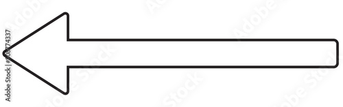 Horizontal dual thin long straight double ended arrow. Contour isolated vector image on white background.