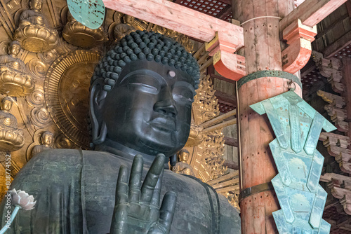 奈良の東大寺の大仏殿に鎮座する巨大な大仏 photo