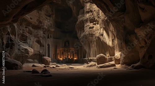 Sacred cave of the Muses artists poets seek divine inspiration photo