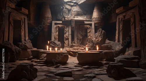 Hidden chamber in Oracle of Delphi revealing visions prophecies photo