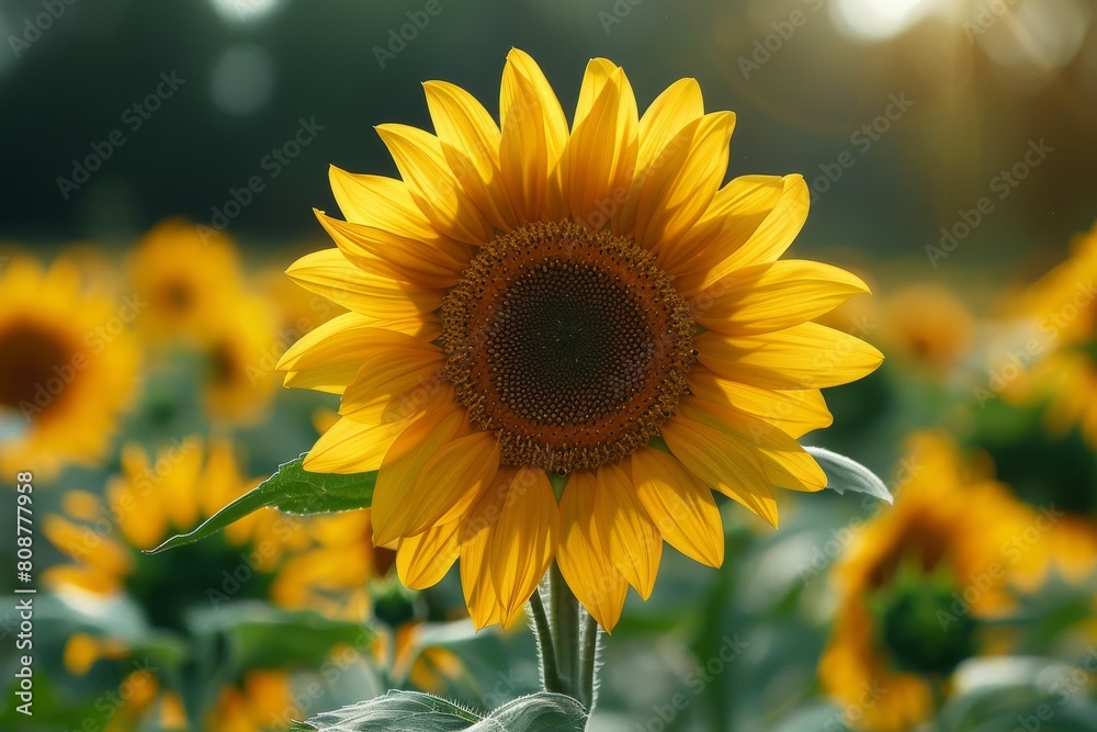 Fototapeta premium Clear water flows over a rocky riverbed surrounded by intense green foliage in a vibrant forest landscape