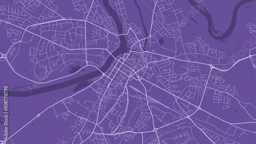 Indigo Limerick map, city in Ireland. Streetmap municipal area.