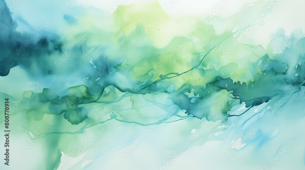 watercolor painting of green and blue nature poster background watercolor painting of green and blue nature poster background