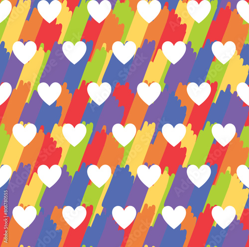 Heart Pride illustration Vector Seamless Pattern Art For Celebrate LGBT People