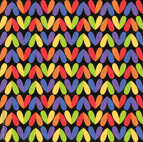 Heart Pride illustration Vector Seamless Pattern Art For Celebrate LGBT People