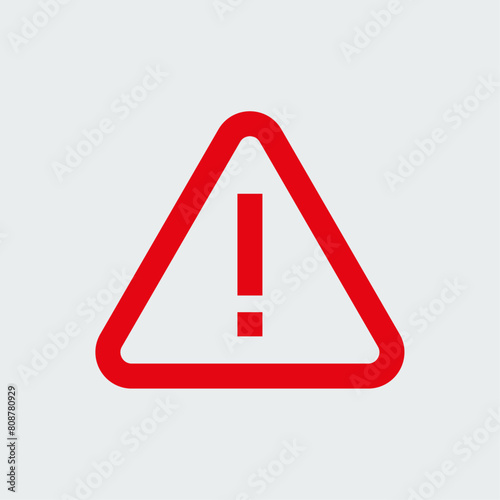 Red warning triangle sign. Easy editable vector design.