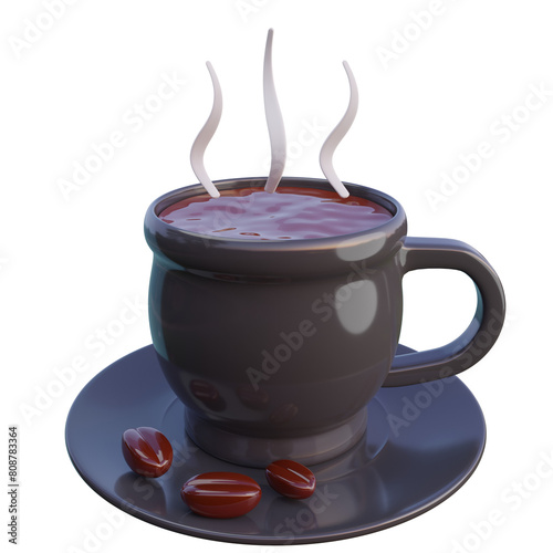 Coffe Drinks 3D Illustration (ID: 808783364)