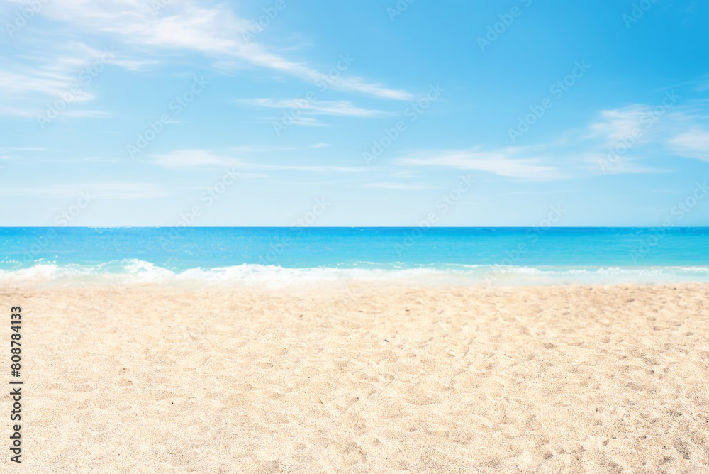Beautiful  beach background. Natural landscape with empty tropical beach.