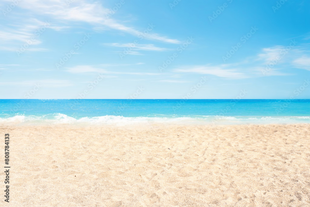 Beautiful beach background. Natural landscape with empty tropical beach.