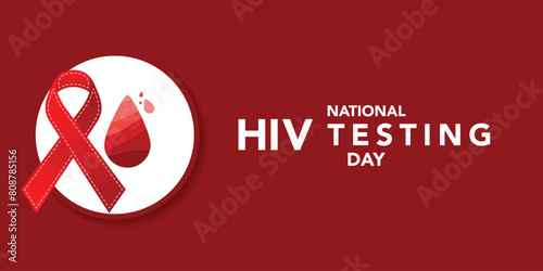 HIV Testing day is observed every year on June 27th. banner design template Vector illustration background design.
